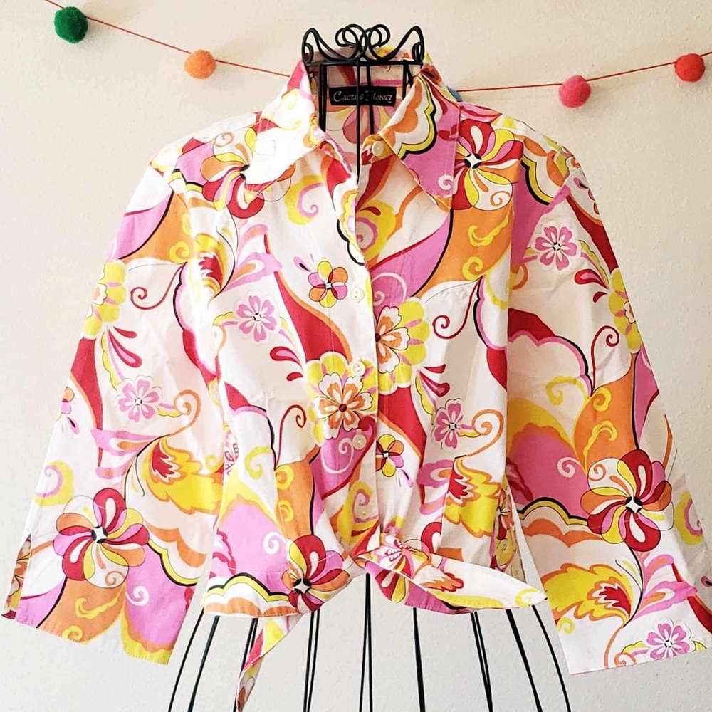 Cute painted vintage button down